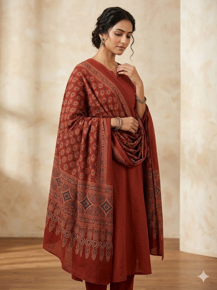 New Product Alert – Cotton Ajrakh Dupatta - Image 2