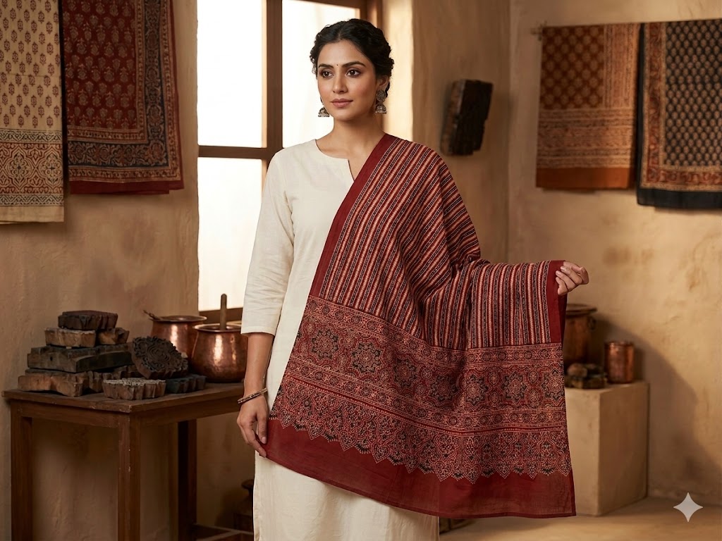 New Product Alert – Cotton Ajrakh Dupatta - Image 4