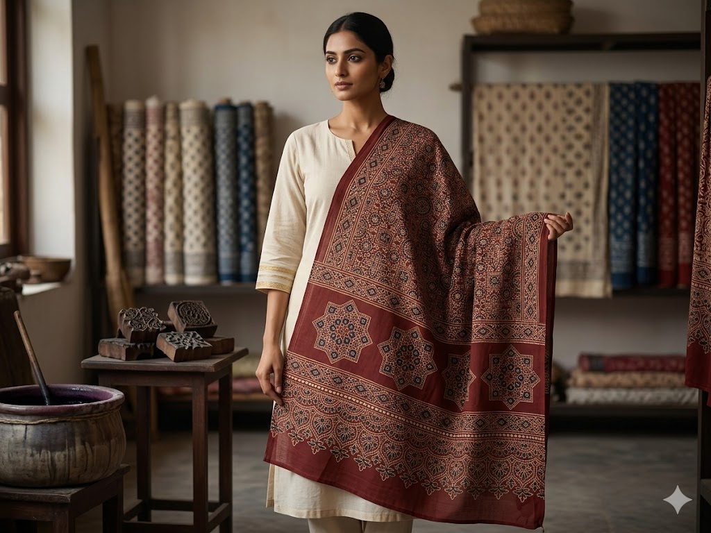 New Product Alert – Cotton Ajrakh Dupatta - Image 5