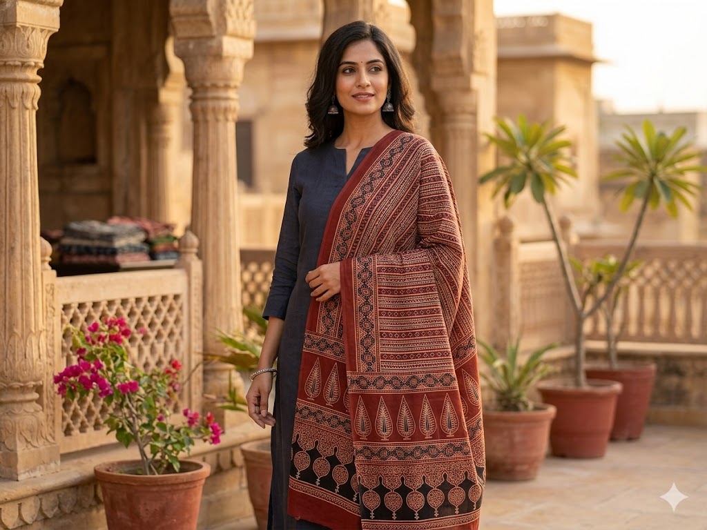 New Product Alert – Cotton Ajrakh Dupatta - Image 10