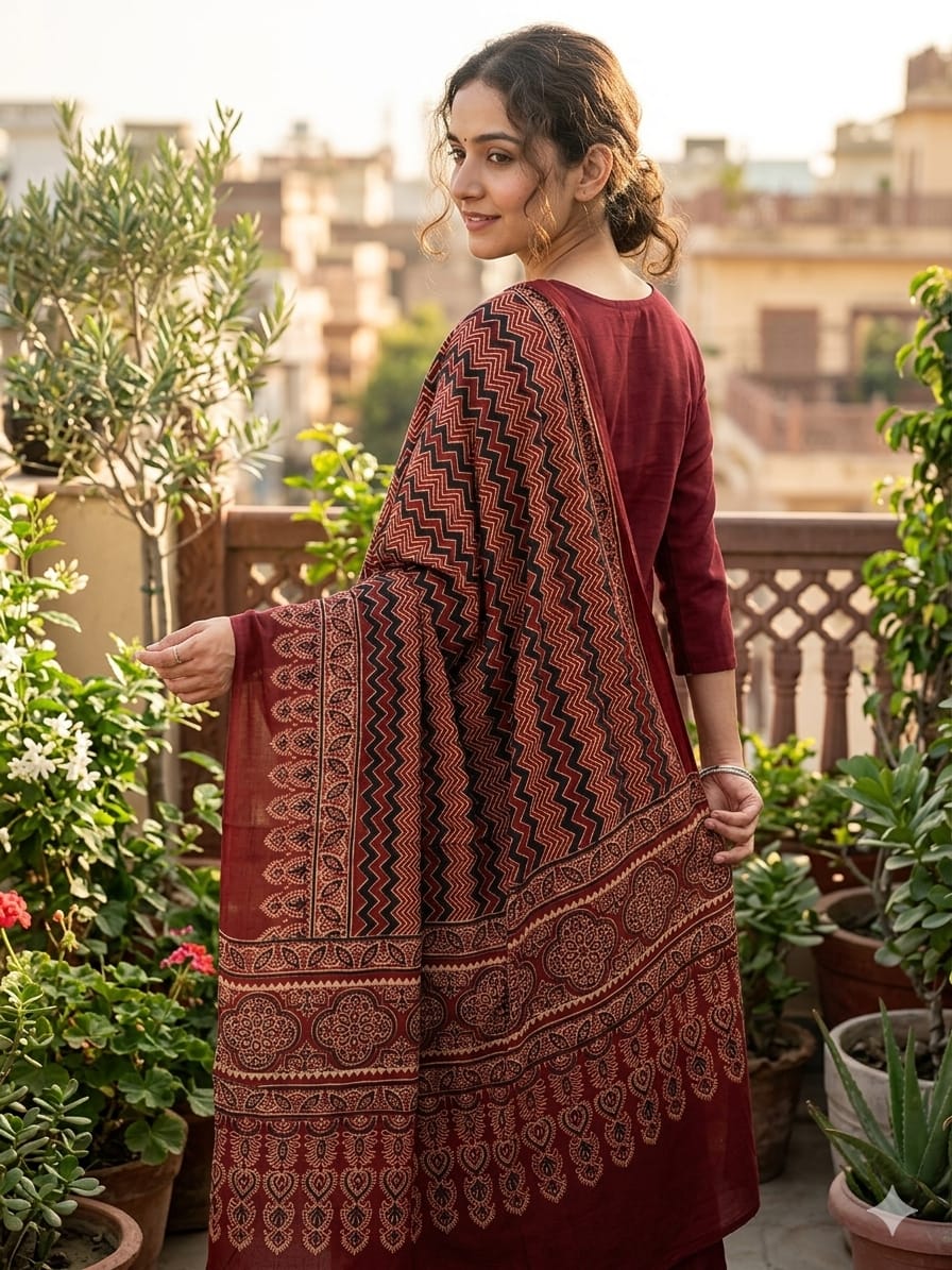 New Product Alert – Cotton Ajrakh Dupatta - Image 11