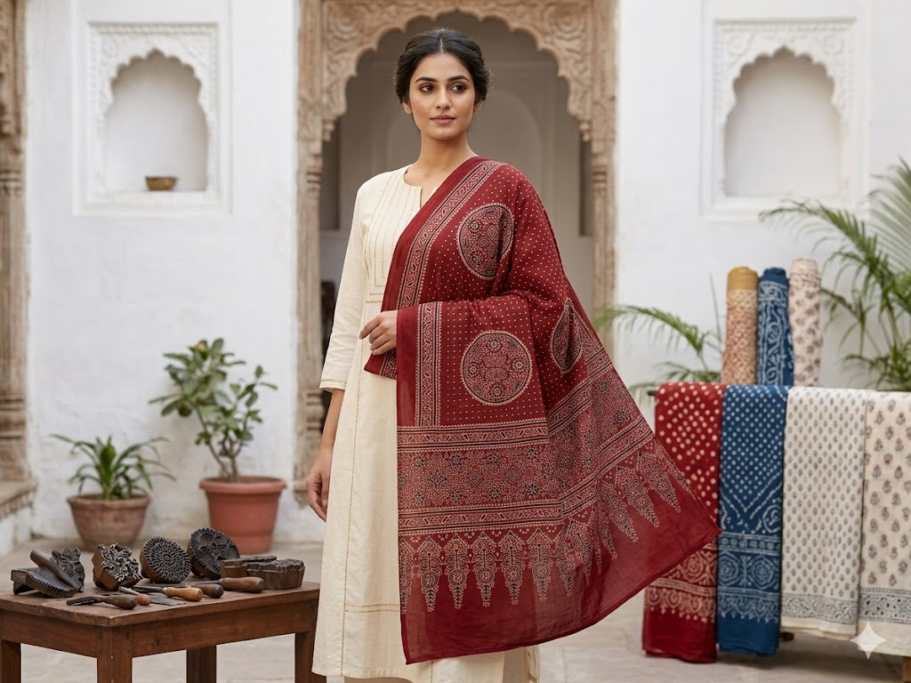 New Product Alert – Cotton Ajrakh Dupatta - Image 12