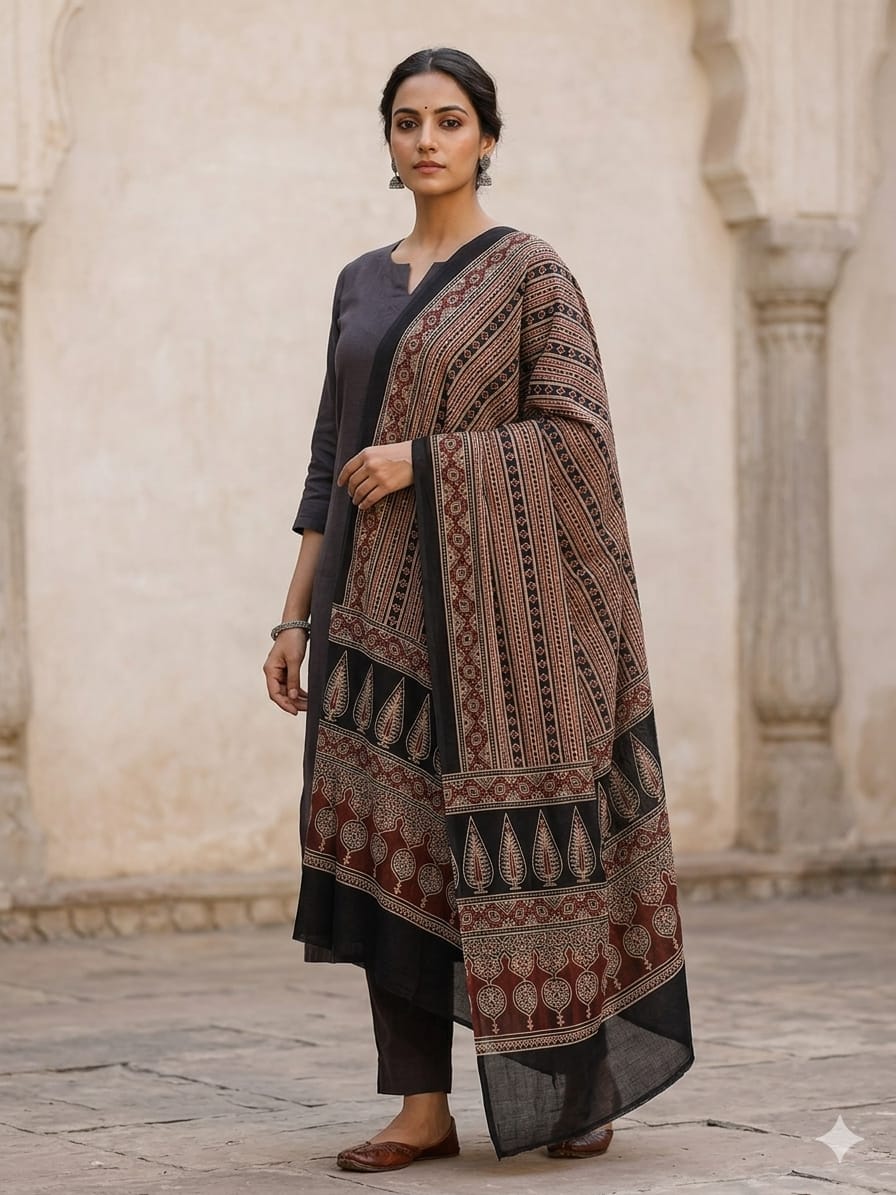 New Product Alert – Cotton Ajrakh Dupatta - Image 17