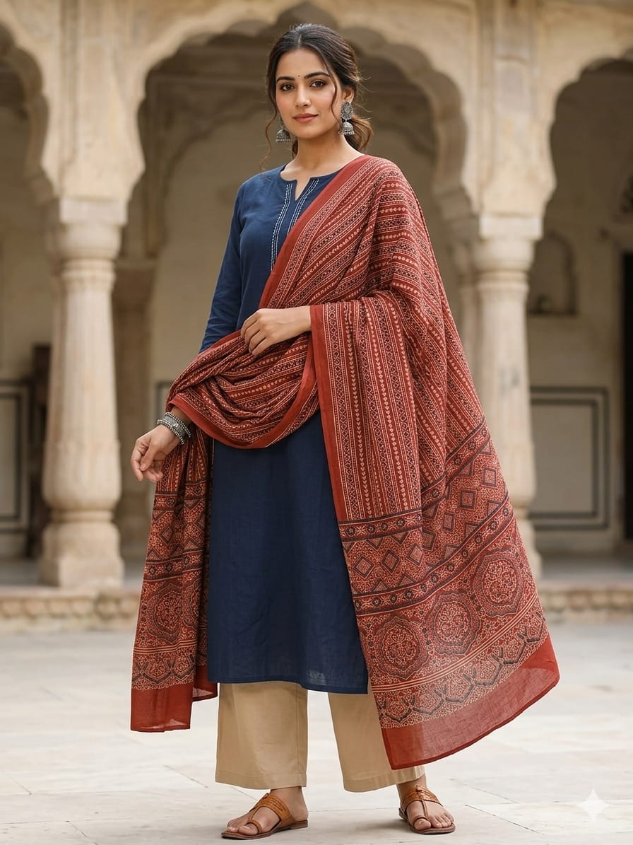 New Product Alert – Cotton Ajrakh Dupatta - Image 21