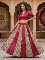 Mashru Plain & Printed Kali Skirt with Mirror Work – Elegant Traditional Flair