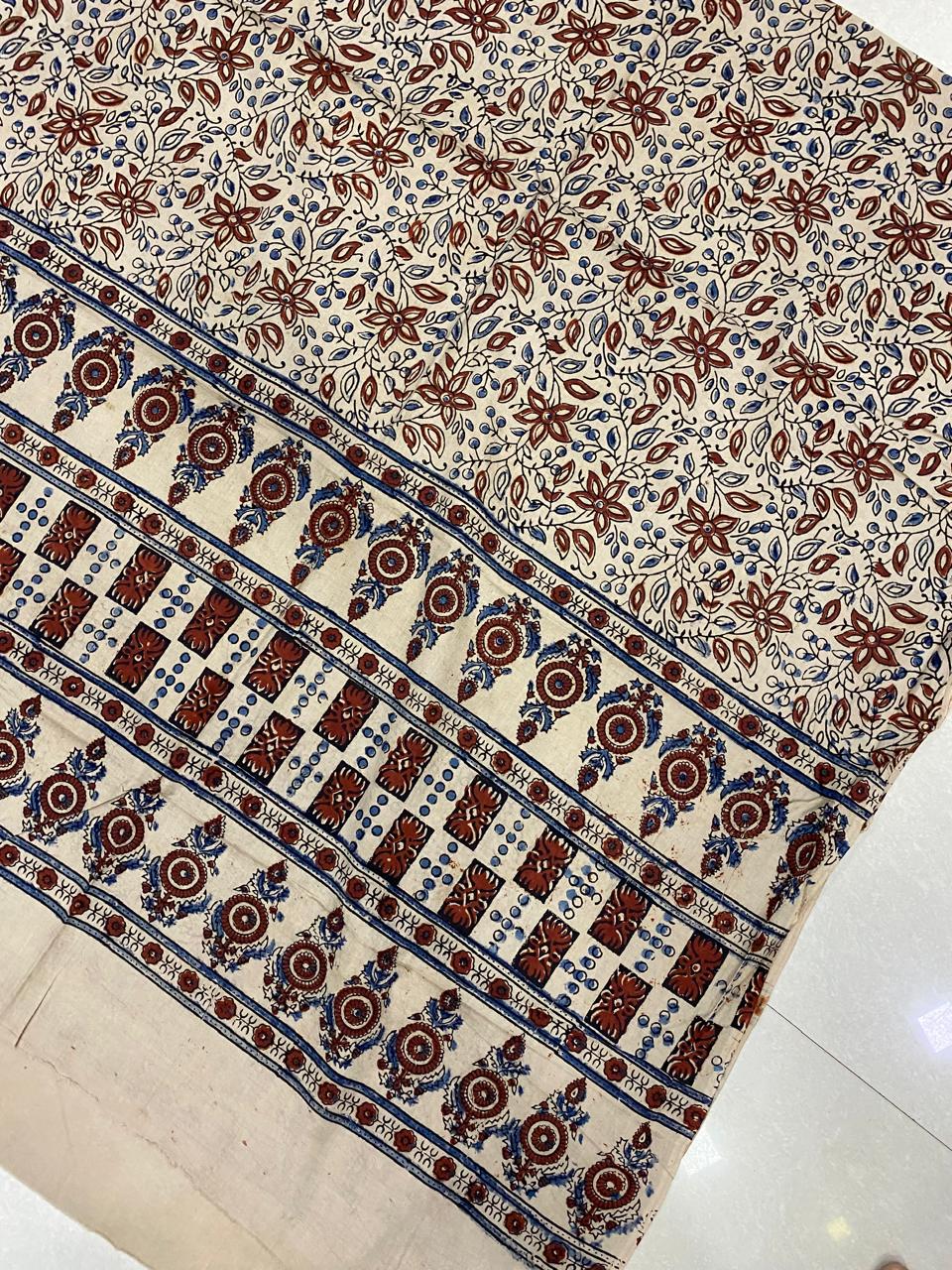 Cotton Ajrakh Handblock Print Natural Dye Dupatta - Image 14