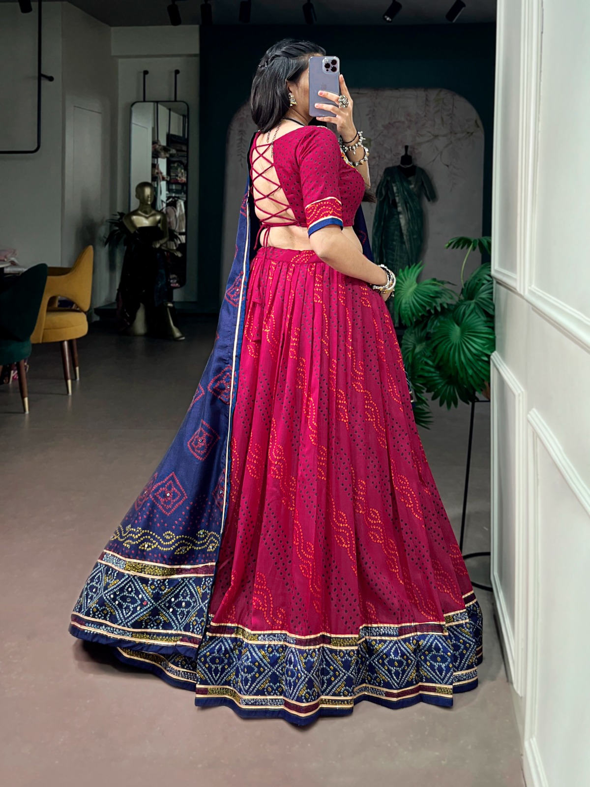 Navratri Collection 2026 Tasar Silk Bandhej Lehenga Choli - Image 4