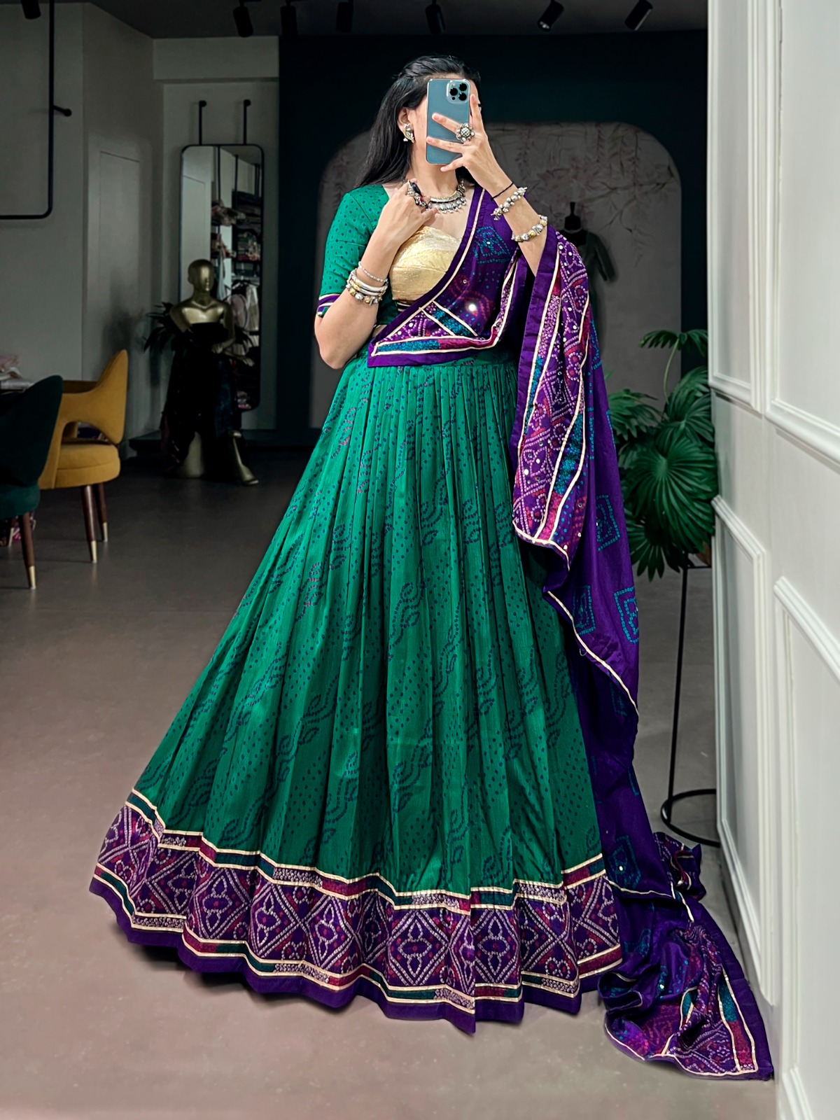 Navratri Collection 2026 Tasar Silk Bandhej Lehenga Choli - Image 5