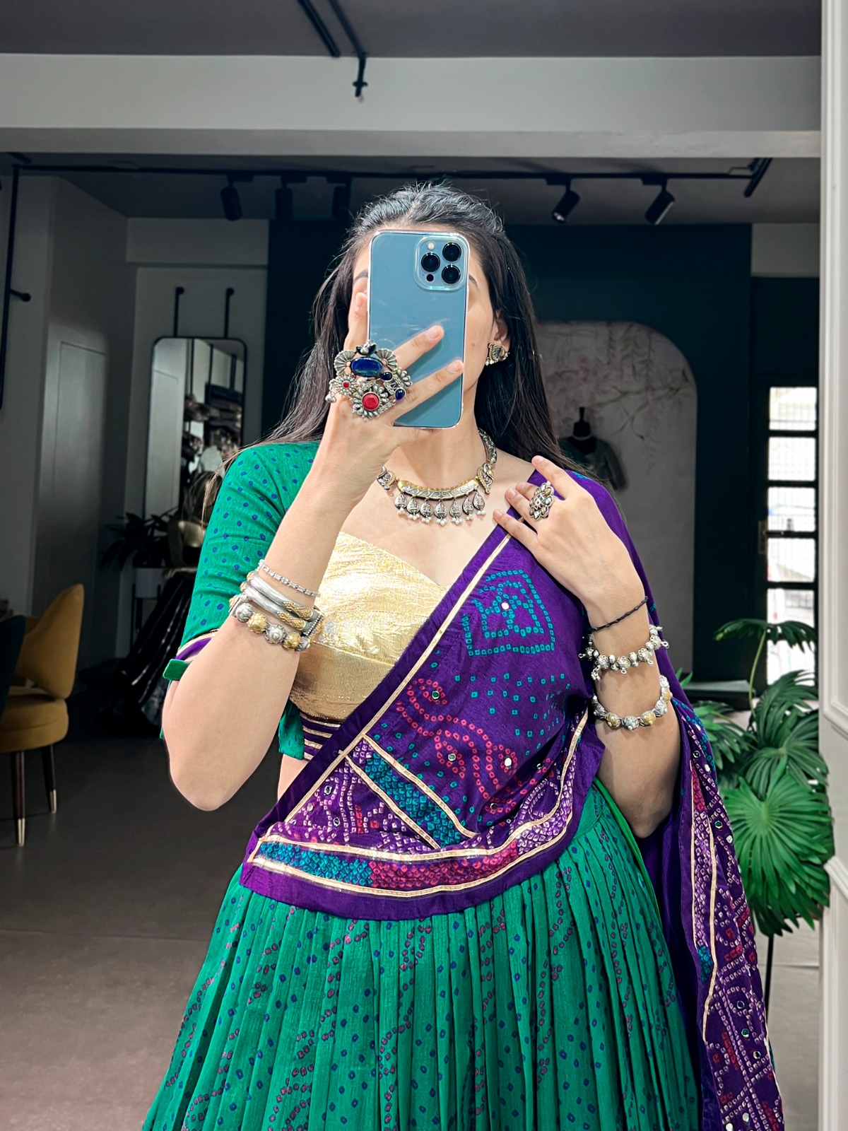 Navratri Collection 2026 Tasar Silk Bandhej Lehenga Choli - Image 6