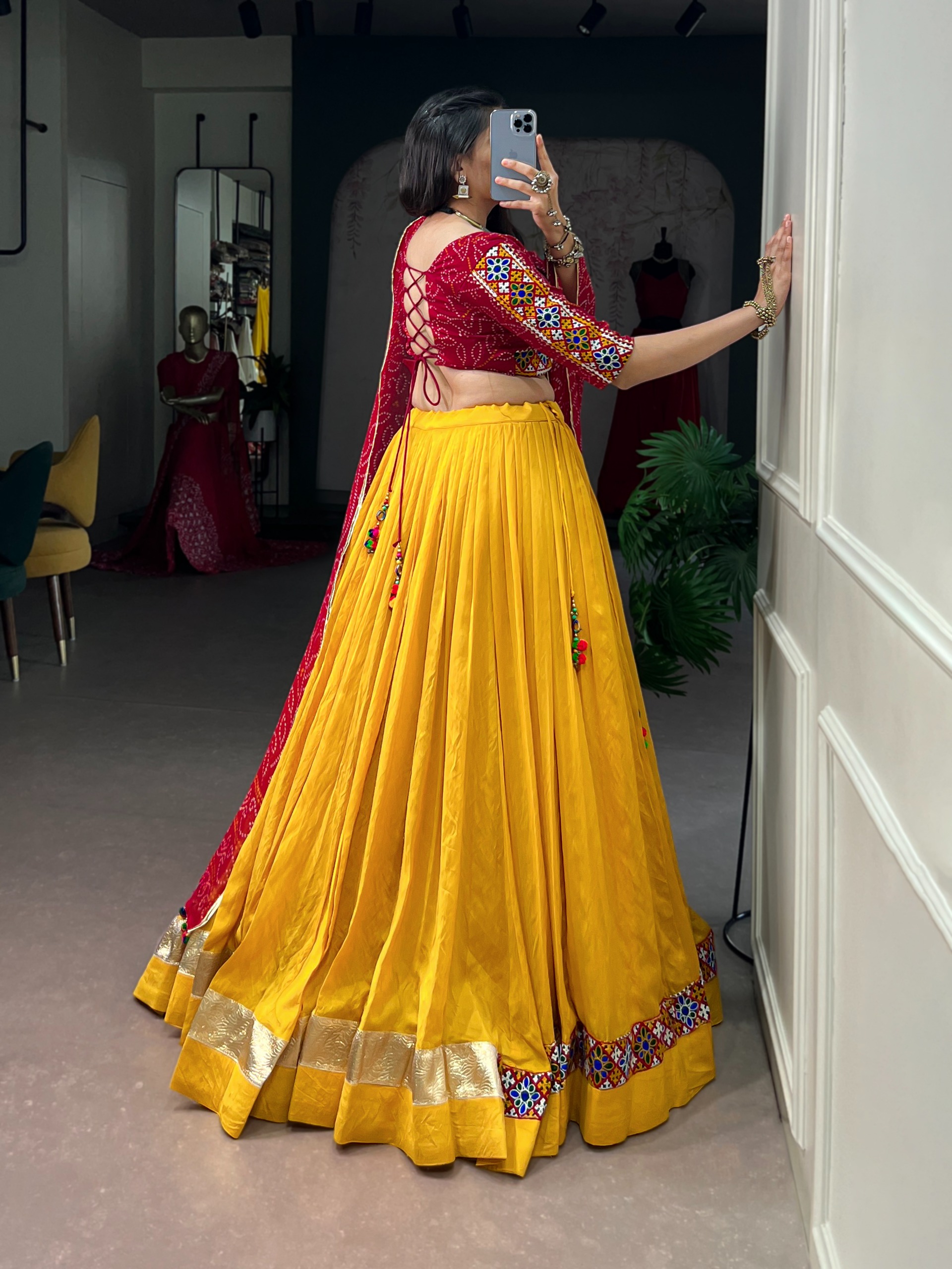 Navratri Collection 2026 Chanderi Bandhej Lehenga Choli - Image 2