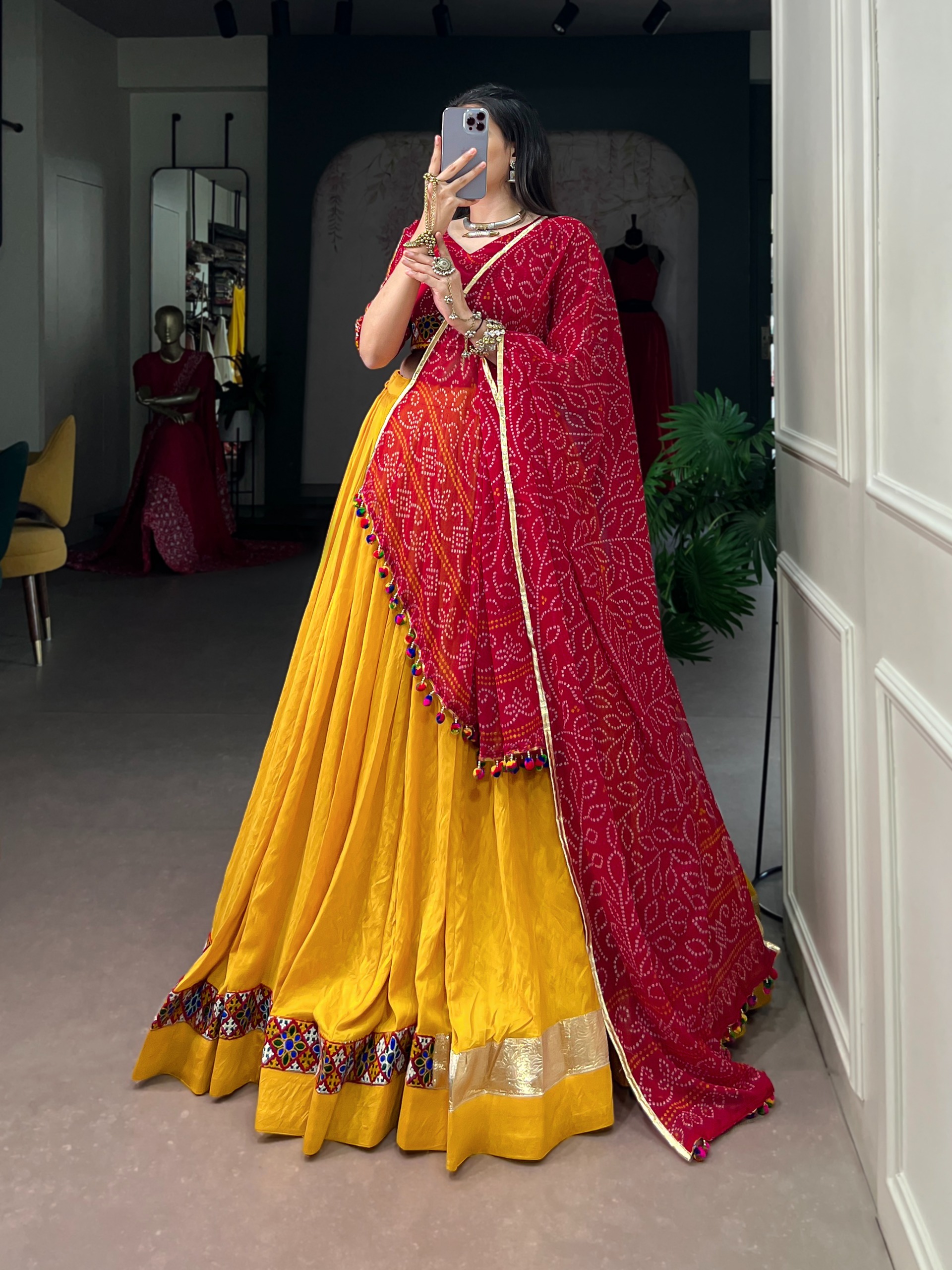 Navratri Collection 2026 Chanderi Bandhej Lehenga Choli - Image 3