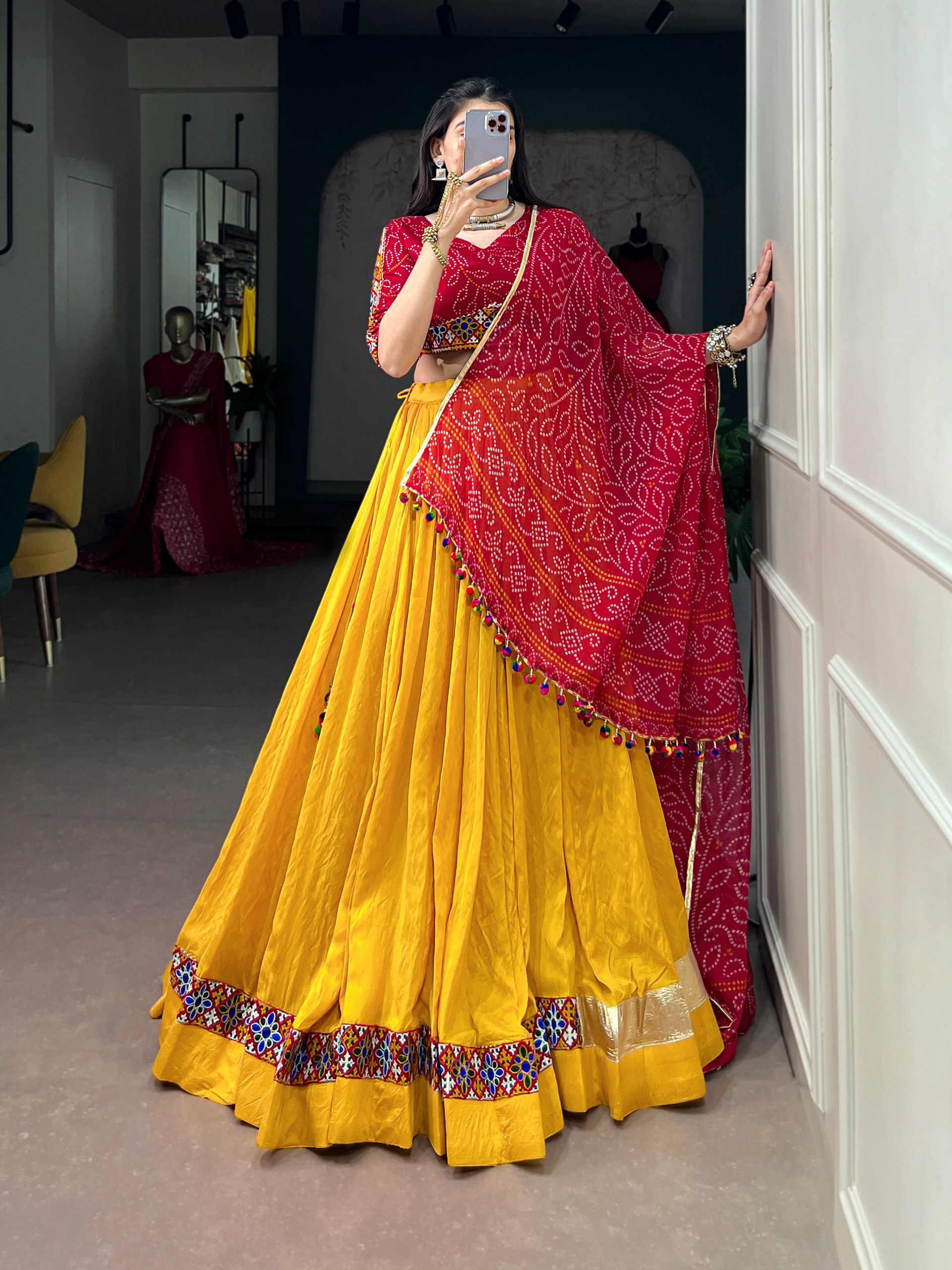 Navratri Collection 2026 Chanderi Bandhej Lehenga Choli - Image 5