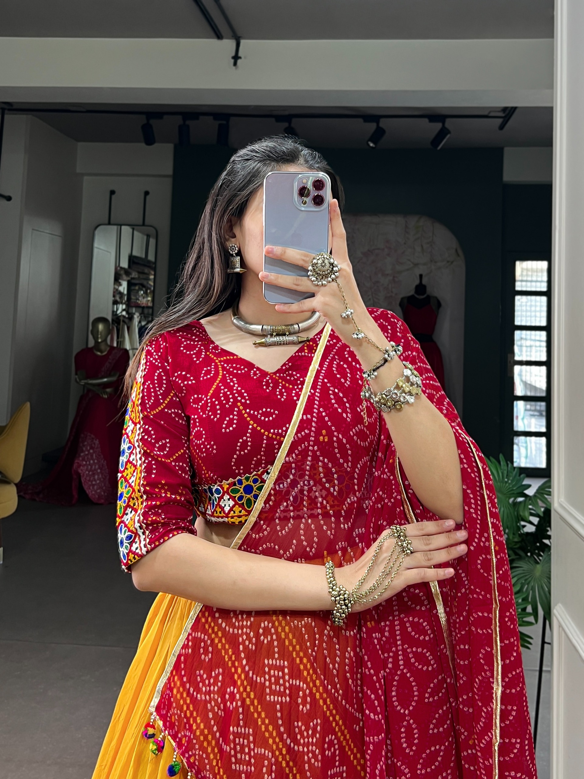Navratri Collection 2026 Chanderi Bandhej Lehenga Choli - Image 4