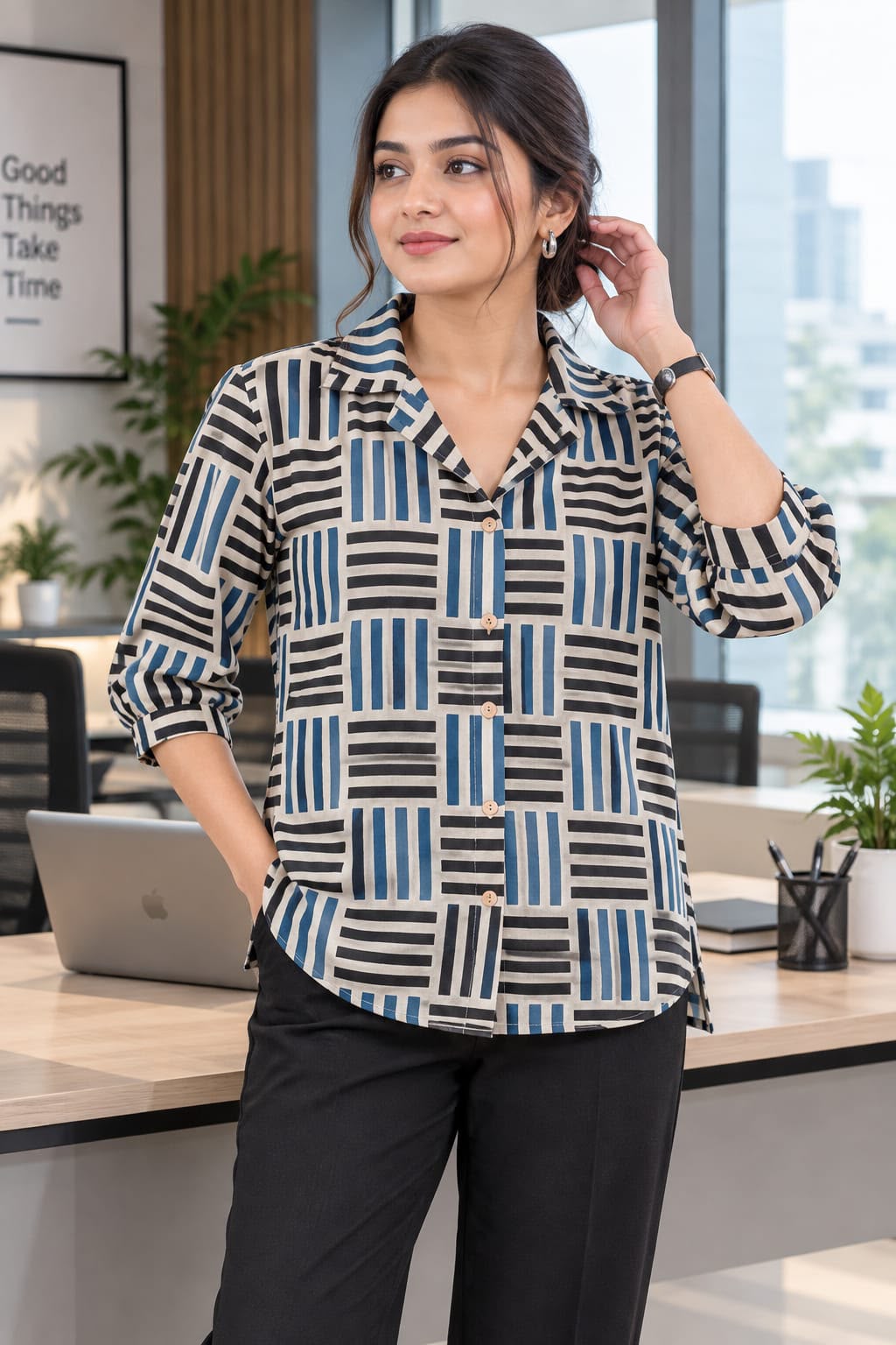 Premium Ajrakh Print Cotton Shirt - Image 7