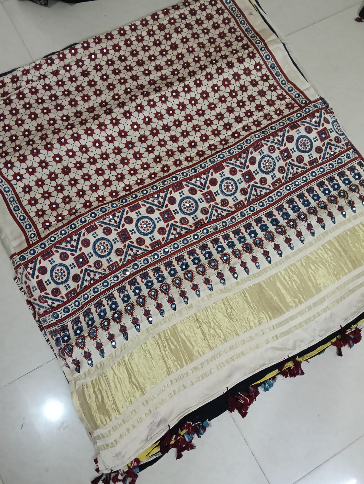 PREMIUM MODAL AJRAKH MIRROR DUPATTA - Image 3