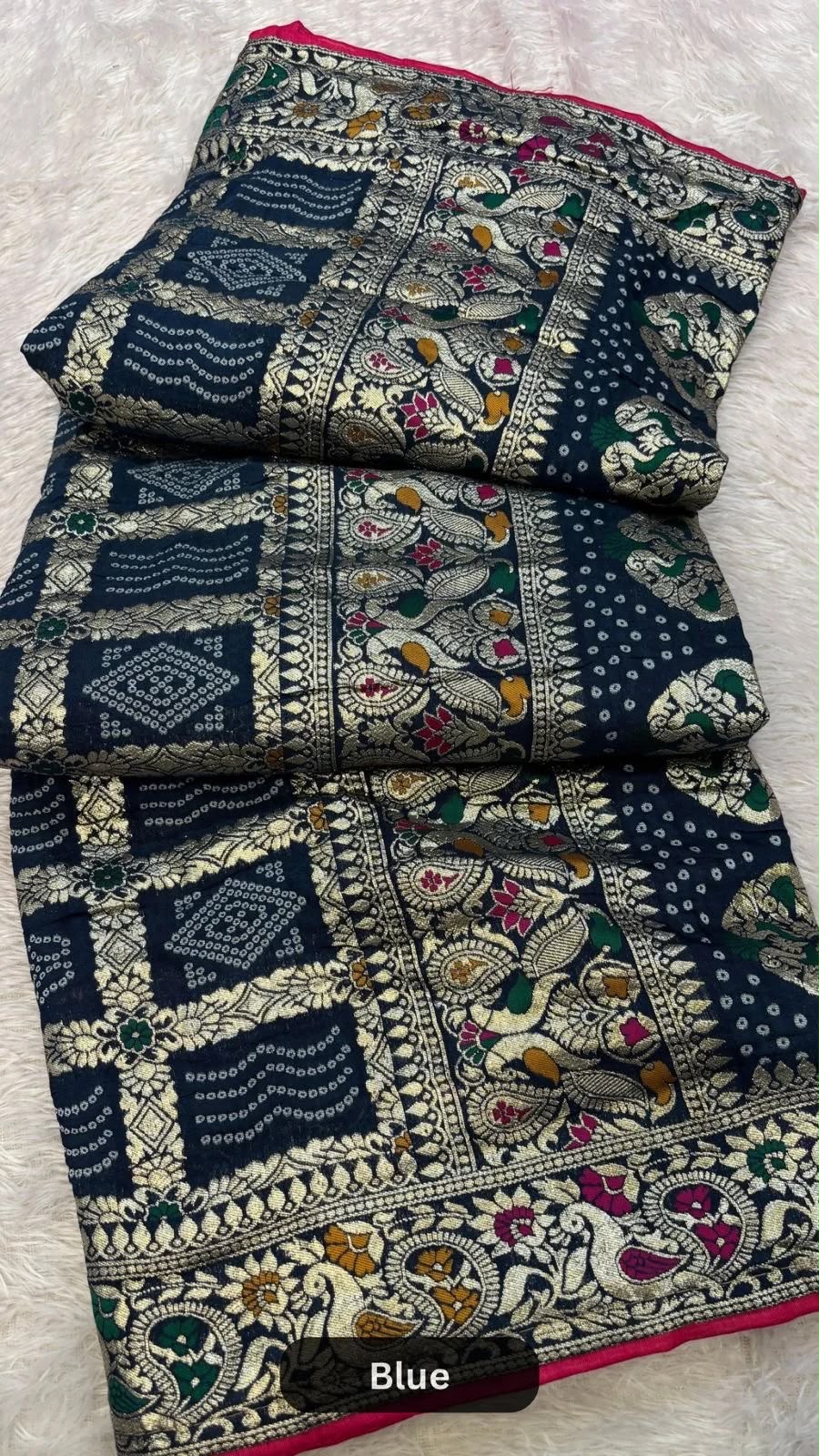 GHARCHOLA DOLA SILK SAREE WITH HEAVY WOVEN BLOUSE - Image 12