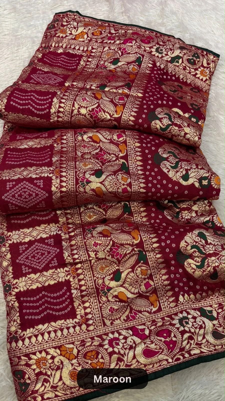 GHARCHOLA DOLA SILK SAREE WITH HEAVY WOVEN BLOUSE - Image 11