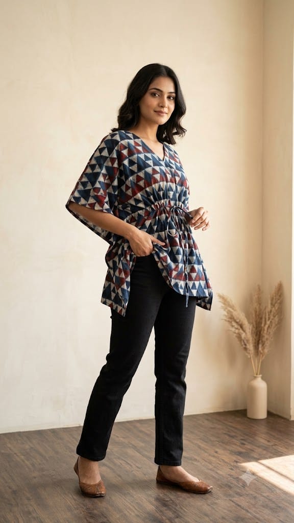 AJRAKH HAND BLOCK PRINT COTTON KAFTAN
