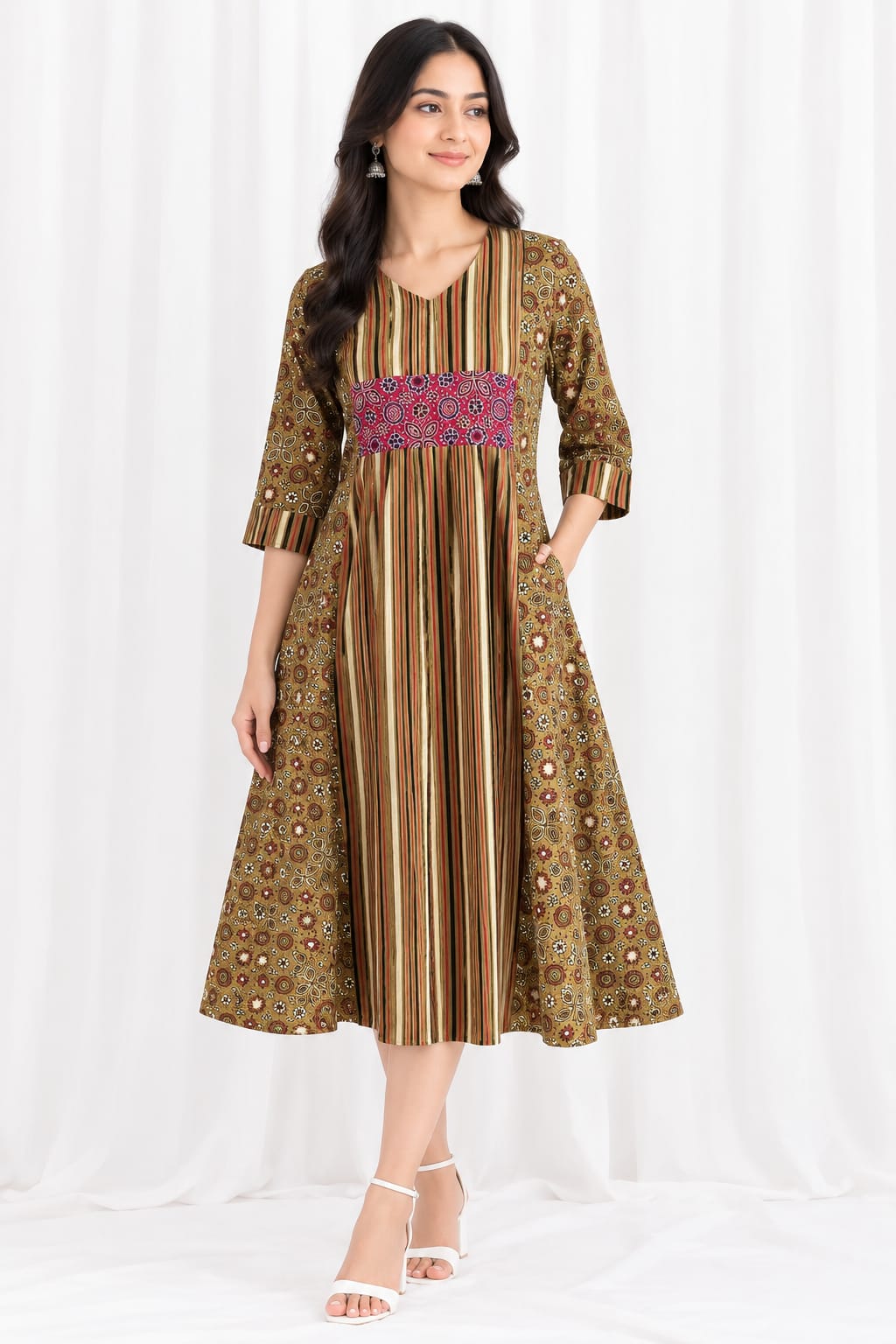AJRAKH PRINT COTTON ONE-PIECE KURTI - Image 11