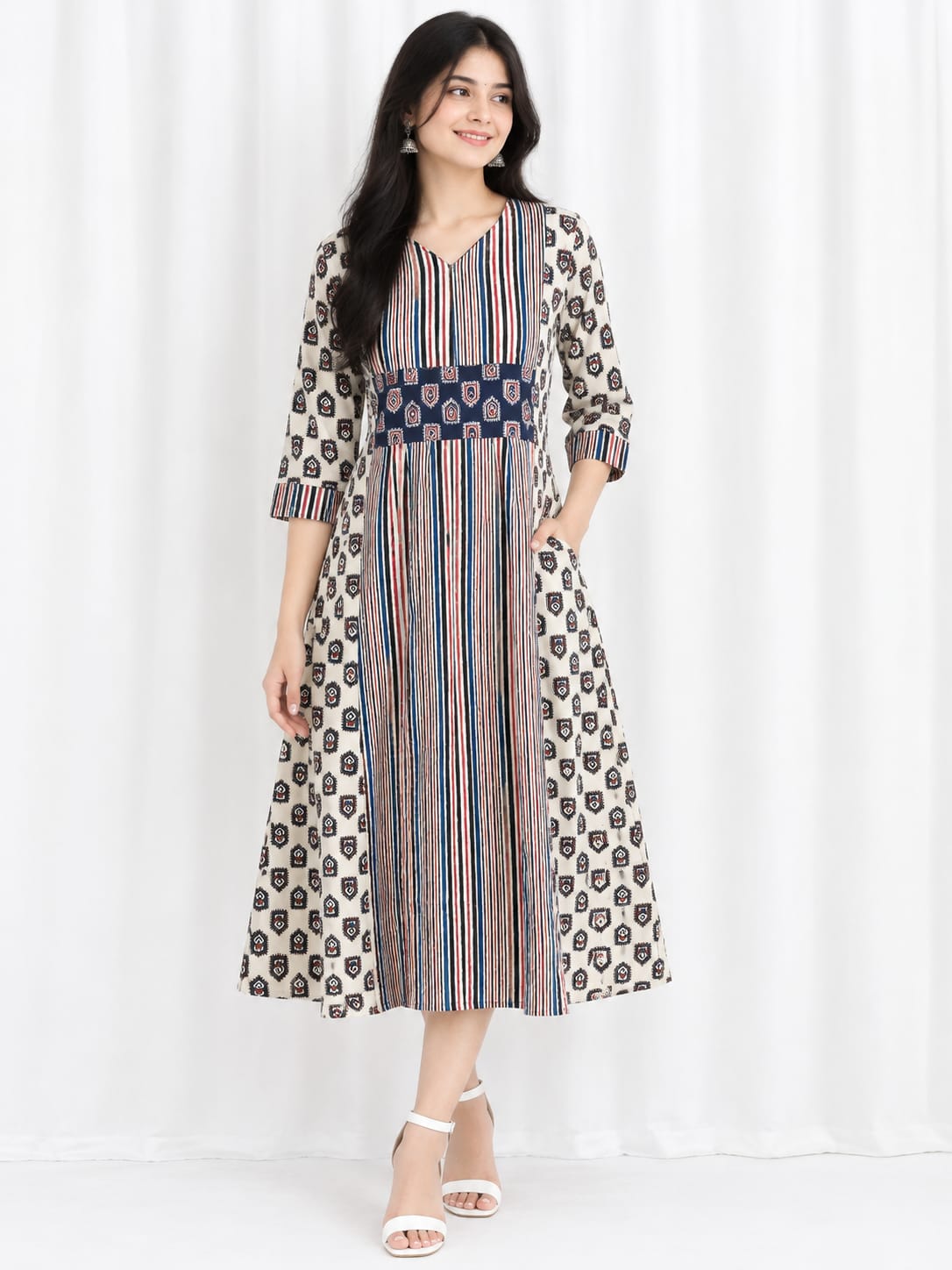 AJRAKH PRINT COTTON ONE-PIECE KURTI - Image 15