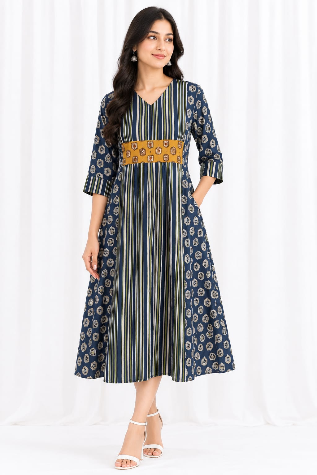 AJRAKH PRINT COTTON ONE-PIECE KURTI - Image 13