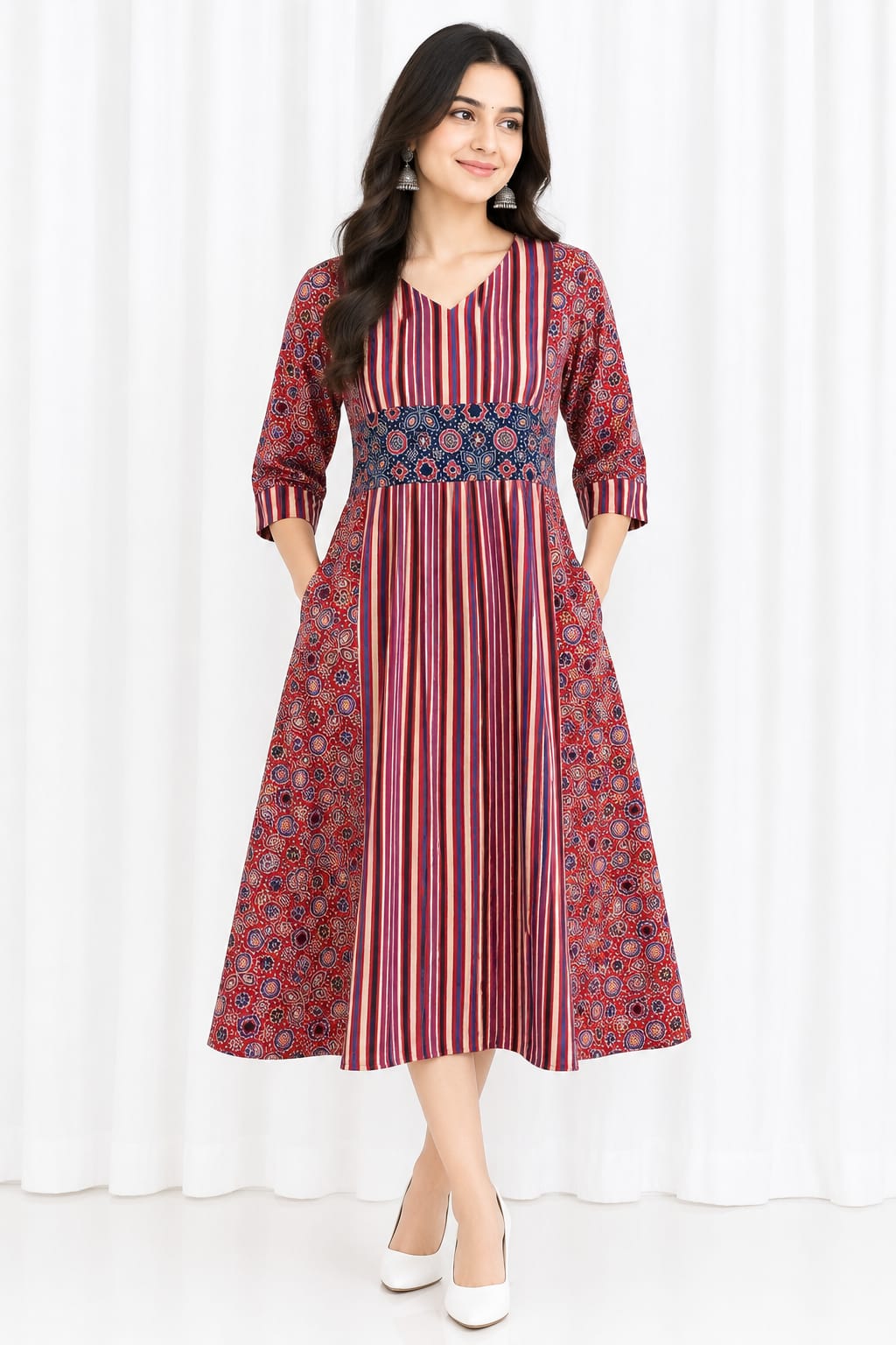 AJRAKH PRINT COTTON ONE-PIECE KURTI - Image 8