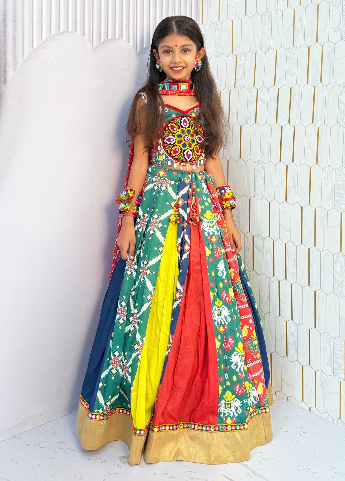 Traditional Kids Gujarati Chaniya Choli - Image 3